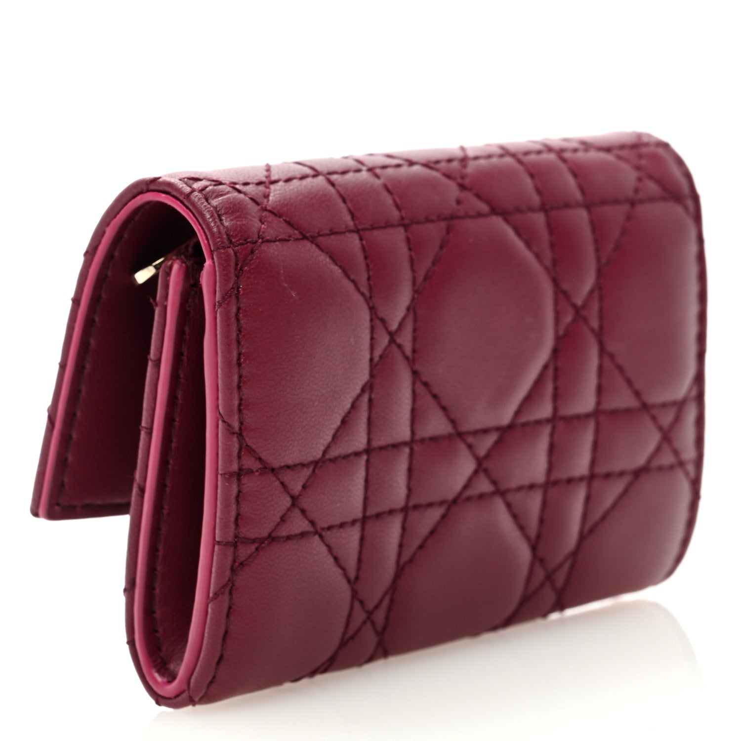 Christian Dior Lambskin Cannage Miss Dior Glycine Wallet Deep Fuchsia 3 of 6