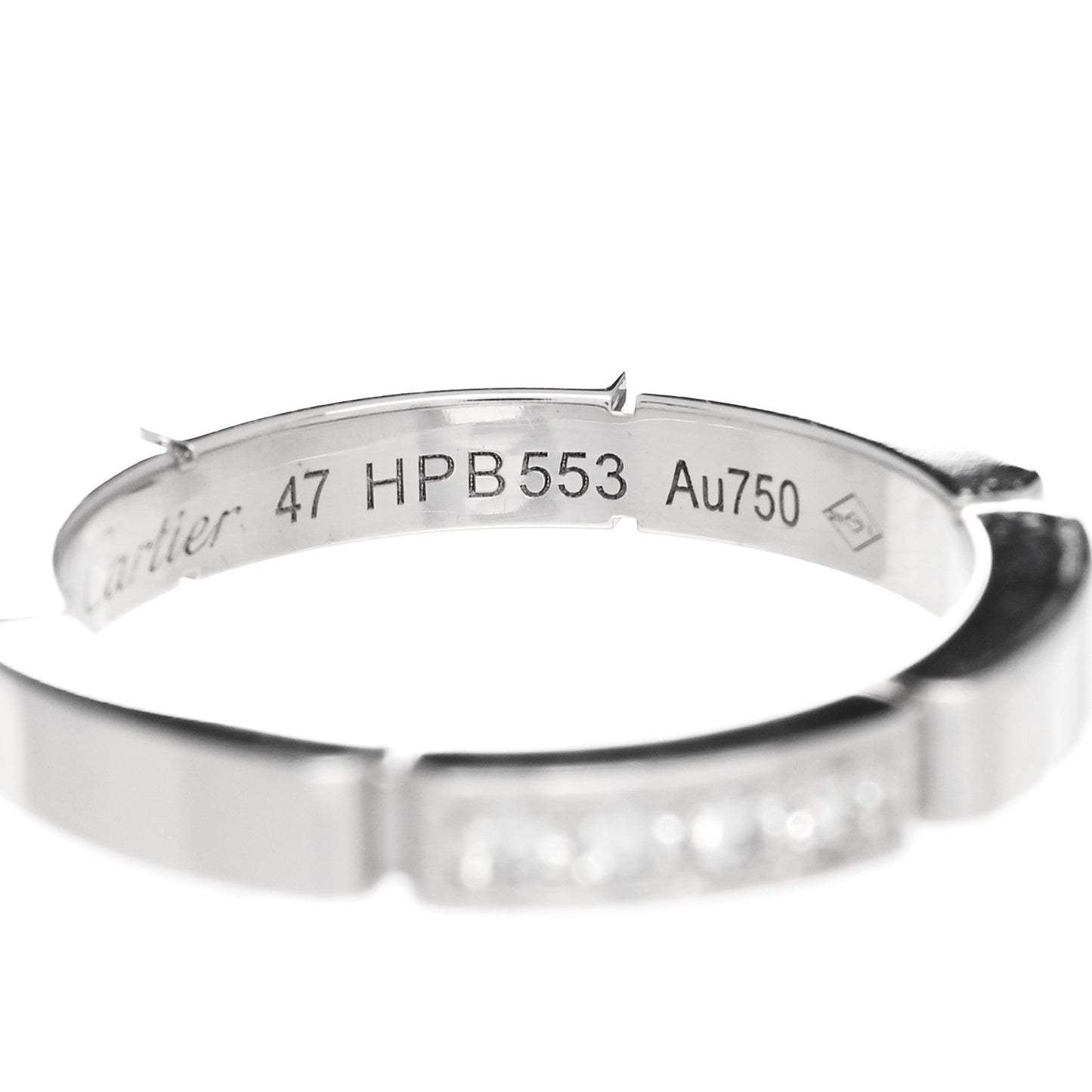18K White Gold Diamond Maillon Panthere Wedding Band Ring 47 4