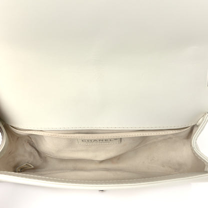 Chanel Calfskin Sequin Medium Boy Chanel Flap White 5 of 13