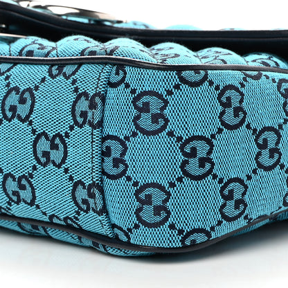 Gucci Monogram Multicolor Matelasse Diagonal Small GG Marmont Shoulder Bag Light Blue 10 of 10