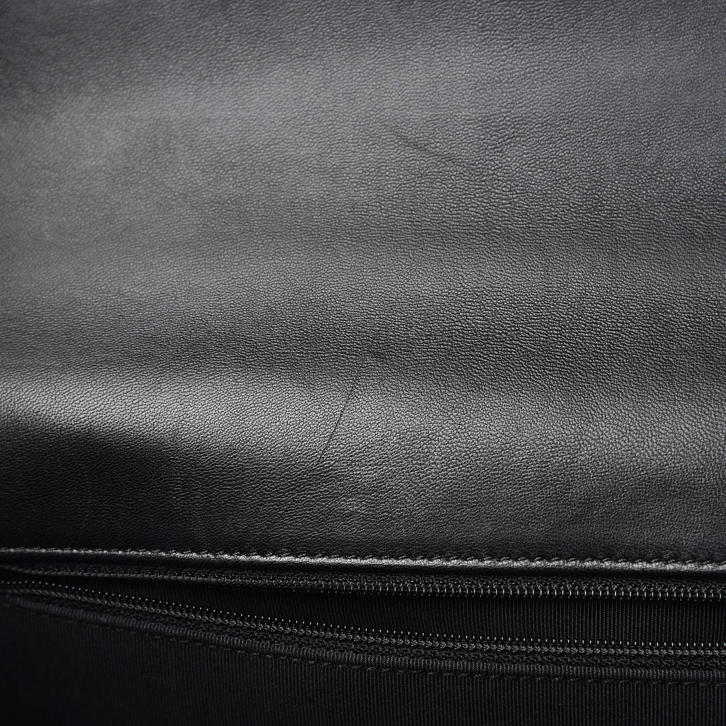 Lambskin Quilted Large Boy Flap Black