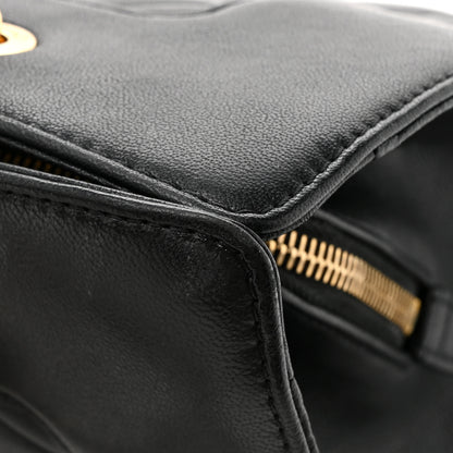 Chanel Sheepskin Quilted Mademoiselle Vintage Shopping Tote Black 17 of 17