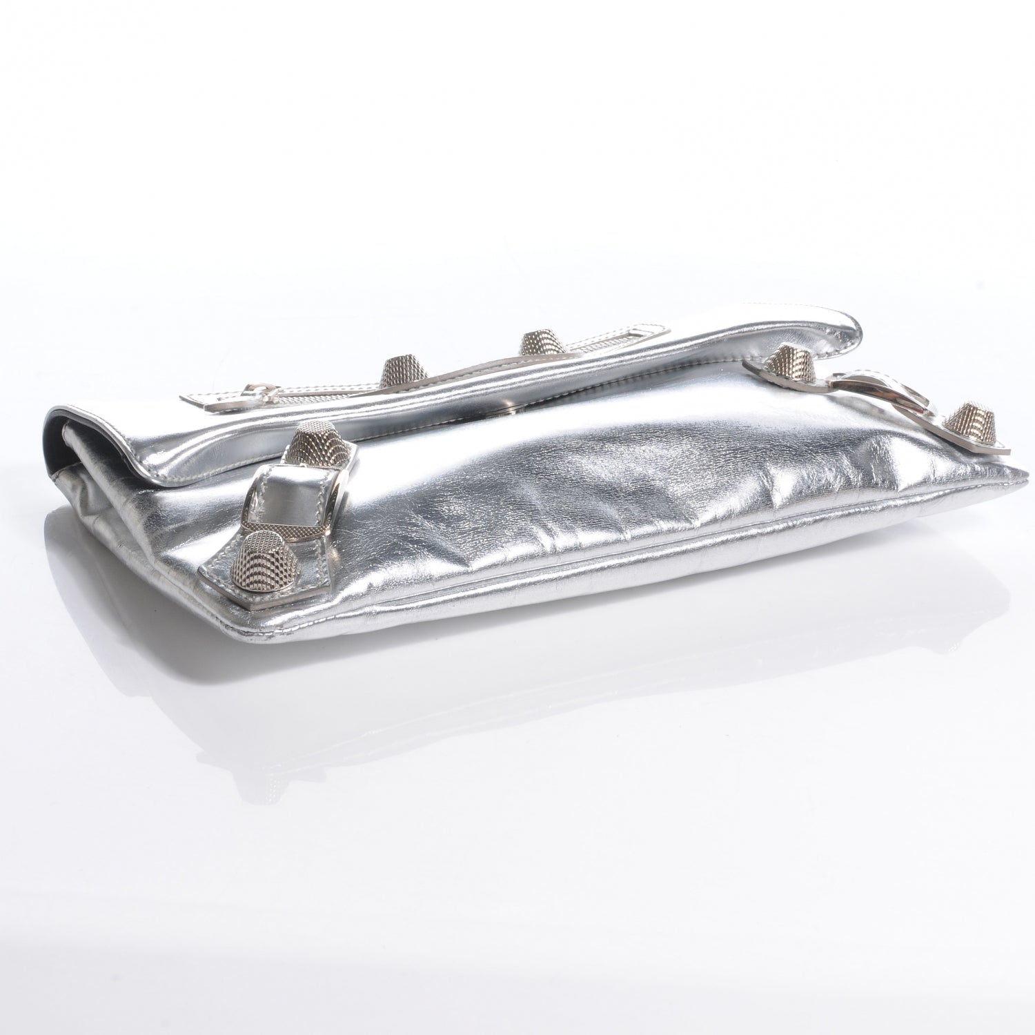 Balenciaga Laminated Calfskin Giant 21 Envelope Clutch Silver Hardware 4 of 9