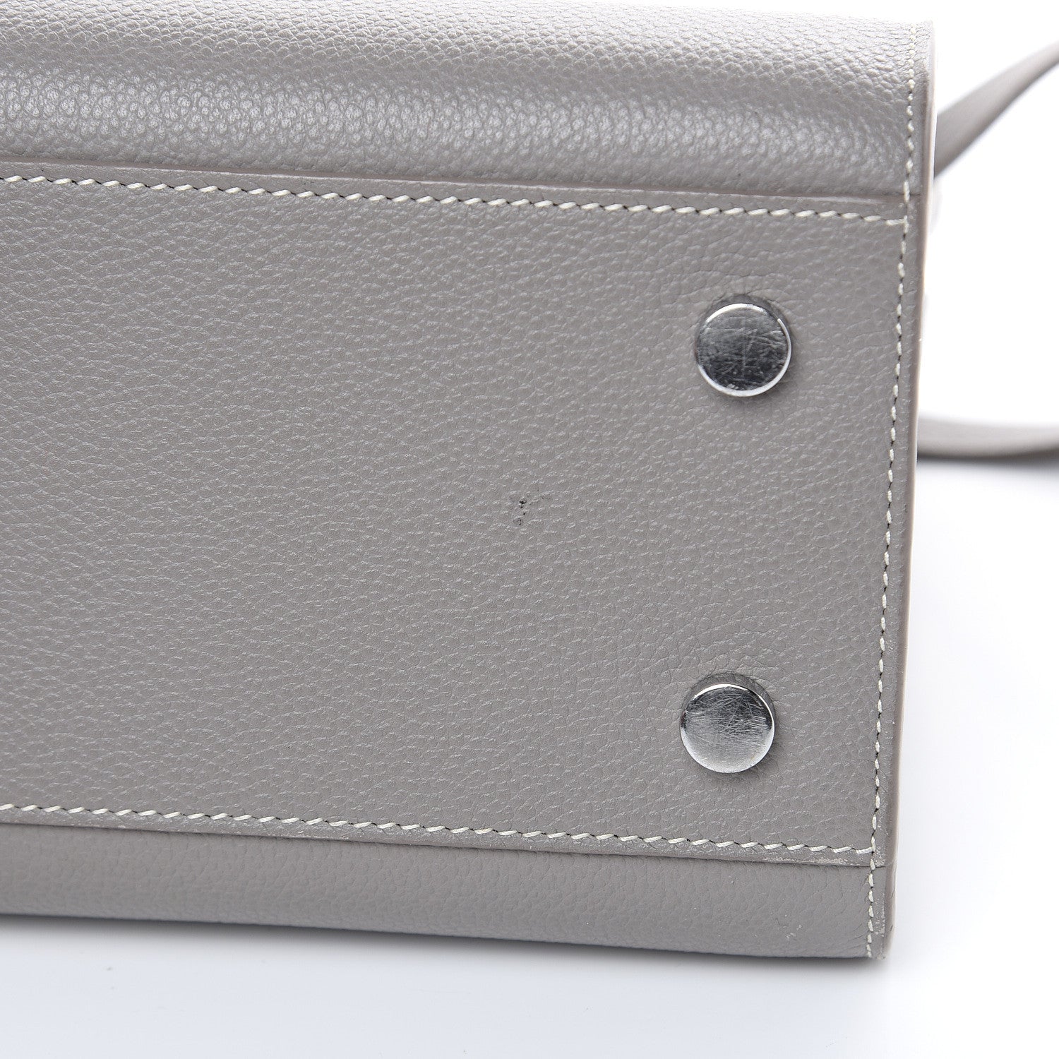 Saint Laurent Grained Calfskin Topstich Baby Sac De Jour Fog 14 of 15