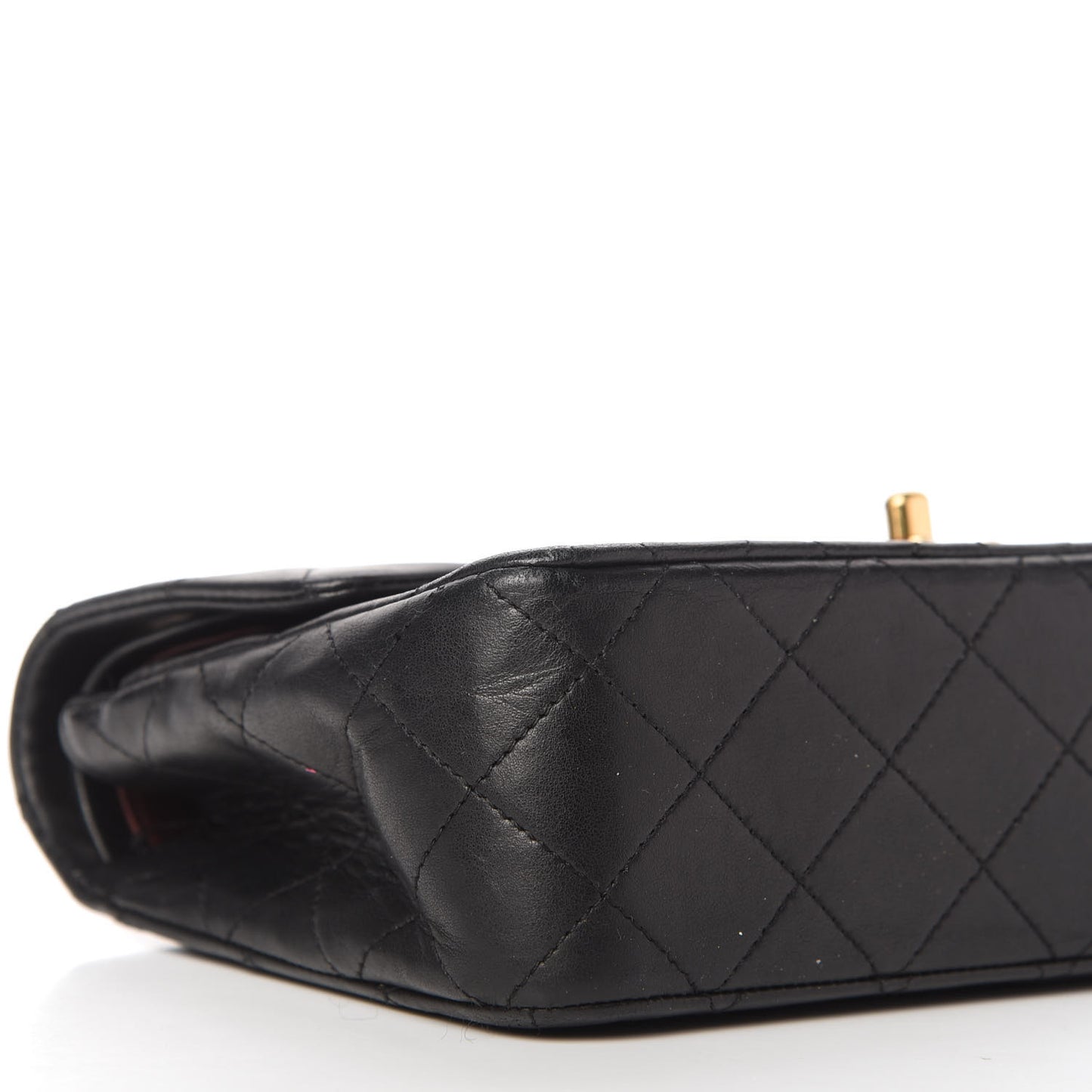 Lambskin Quilted Small Double Flap Black
