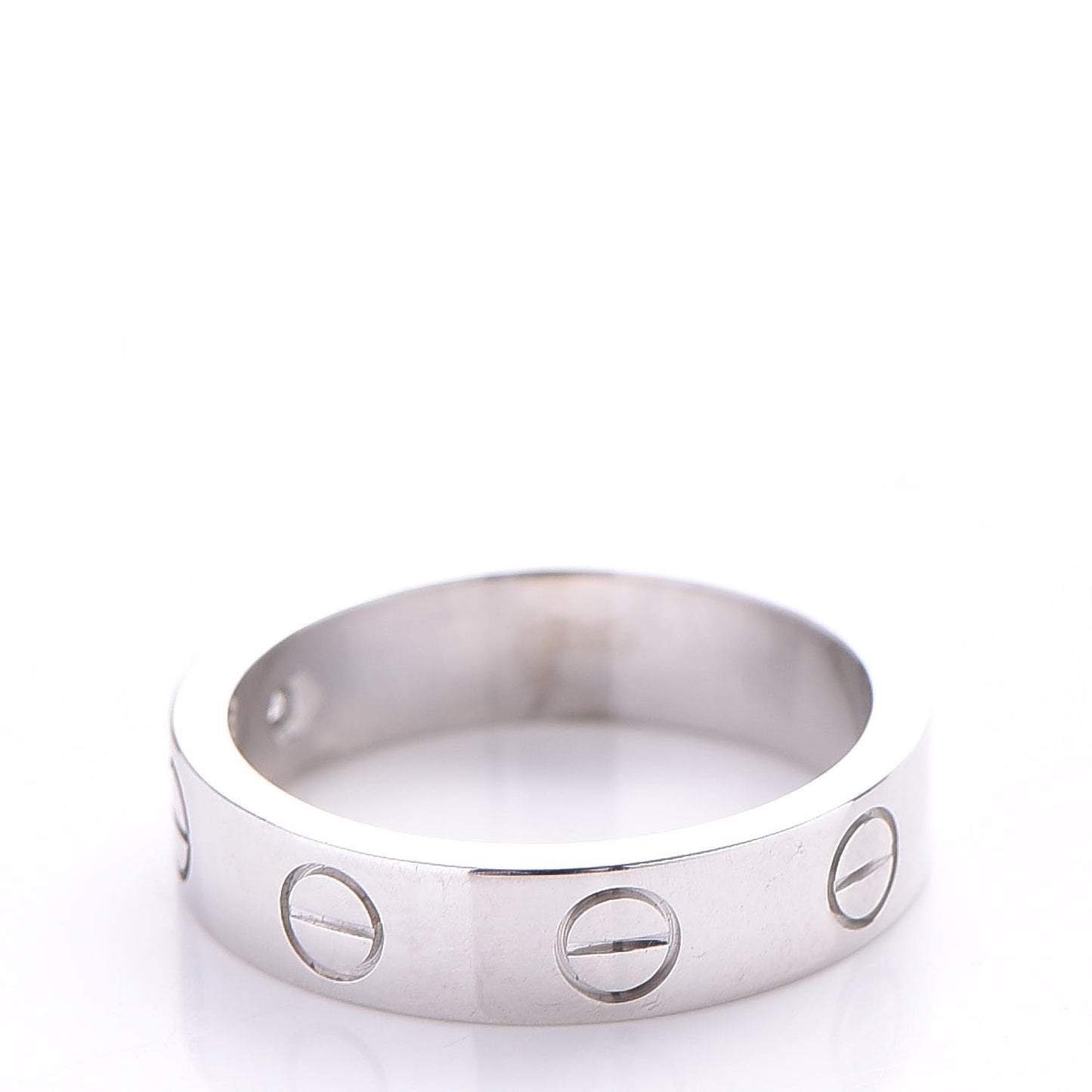 18K White Gold Diamond 4mm LOVE Wedding Band Ring 46 3.75