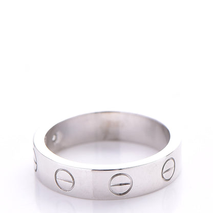 Cartier 18K White Gold Diamond 4mm LOVE Wedding Band Ring 46 3.75 3 of 5