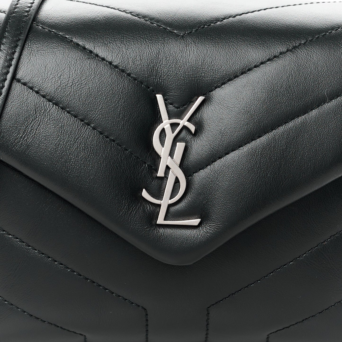 Calfskin Y Quilted Monogram Toy Loulou Crossbody Bag Black