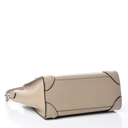 Celine Drummed Calfskin Nano Luggage Dune 4 of 11