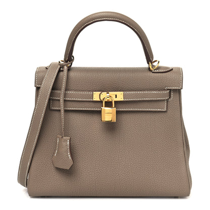 Hermes Togo Kelly Retourne 25 Etoupe 1 of 11