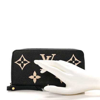Louis Vuitton Empreinte Monogram Giant Zippy Wallet Black Beige 2 of 8