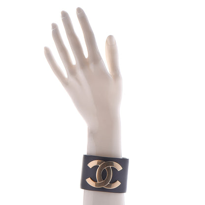 Chanel Calfskin CC Wide Cuff Navy 2 of 10