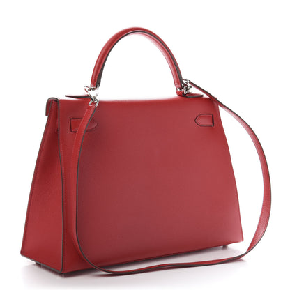 Hermes Epsom Kelly Sellier 32 Rouge Casaque 3 of 15