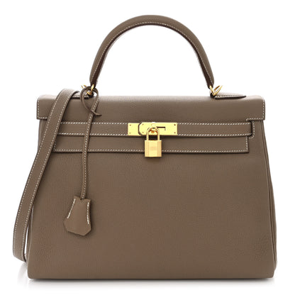 Hermes Togo Kelly Retourne 32 Etoupe 1 of 14