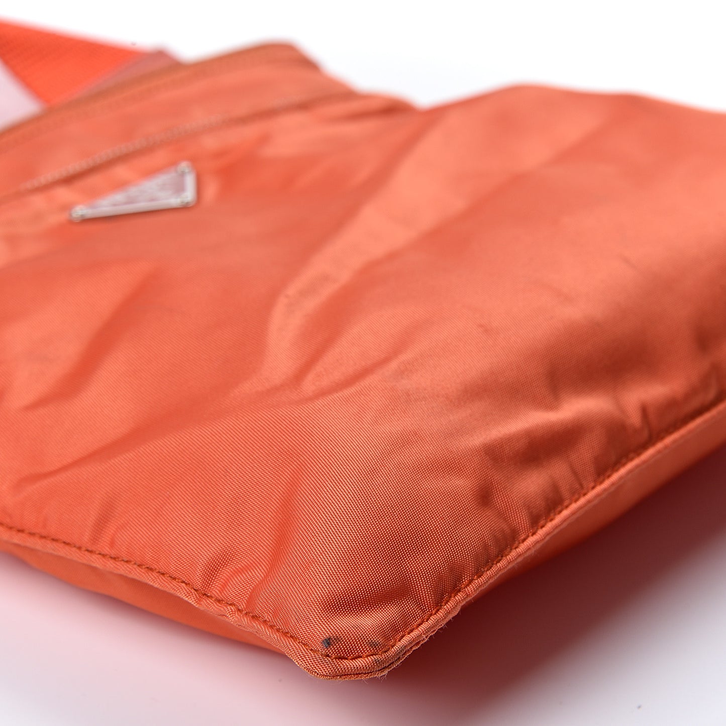Nylon Vela Flat Messenger Bag Papaya