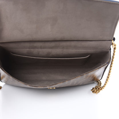 Fendi Vitello Grace Glazed Fabric FF 1974 Double F Shoulder Bag Iris Mogano Panna 5 of 10