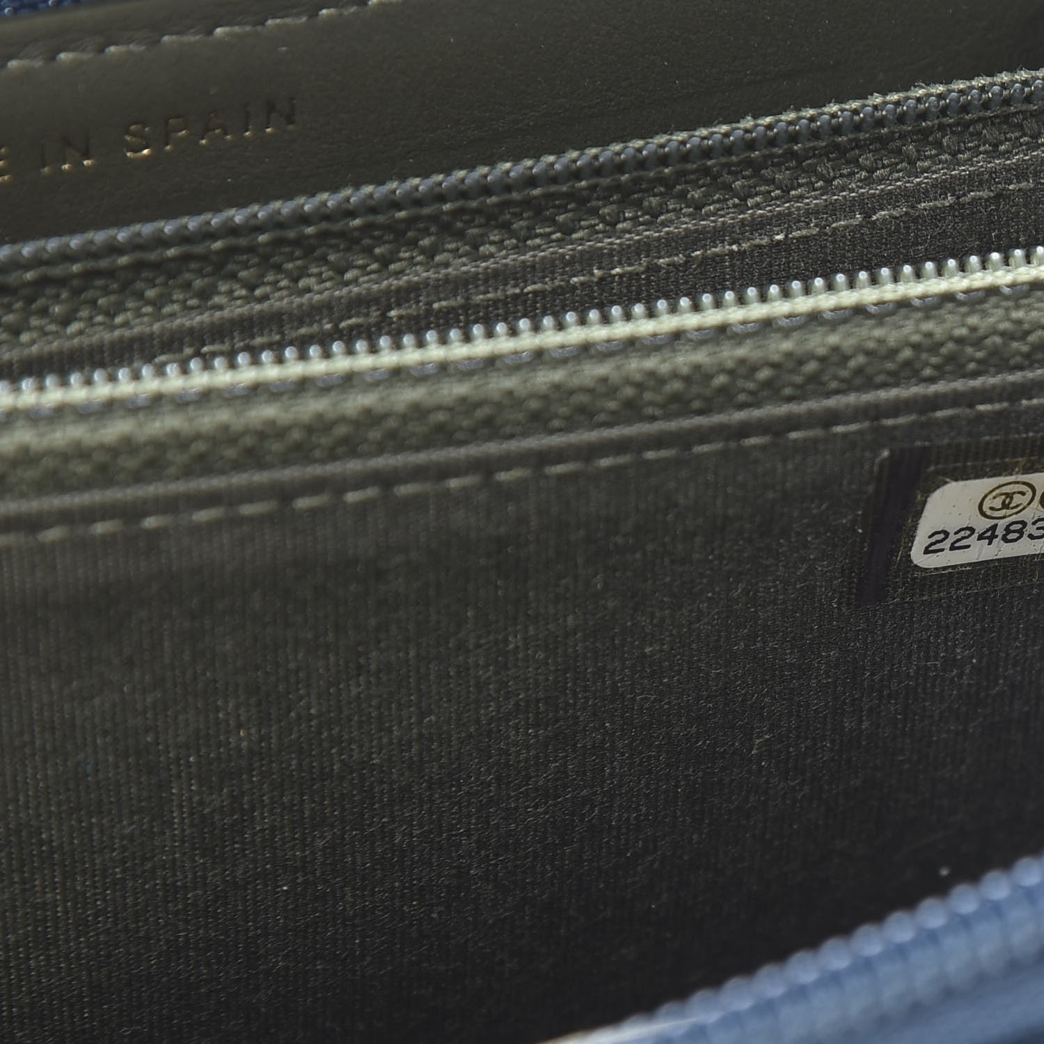 Chanel Caviar Quilted Boy Small Zip Around Wallet Blue 8 of 10