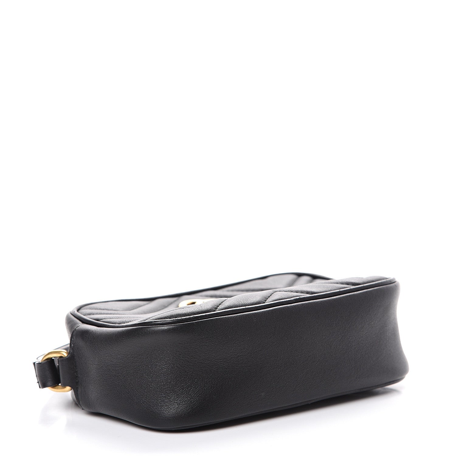 Gucci Calfskin Matelasse Mini GG Marmont Wrist Wallet Black 3 of 6
