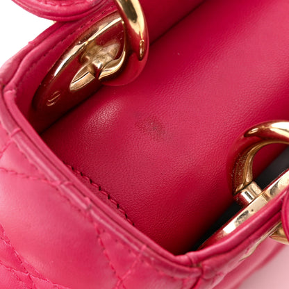 Christian Dior Lambskin Cannage Mini Lady Dior Fuchsia 11 of 12