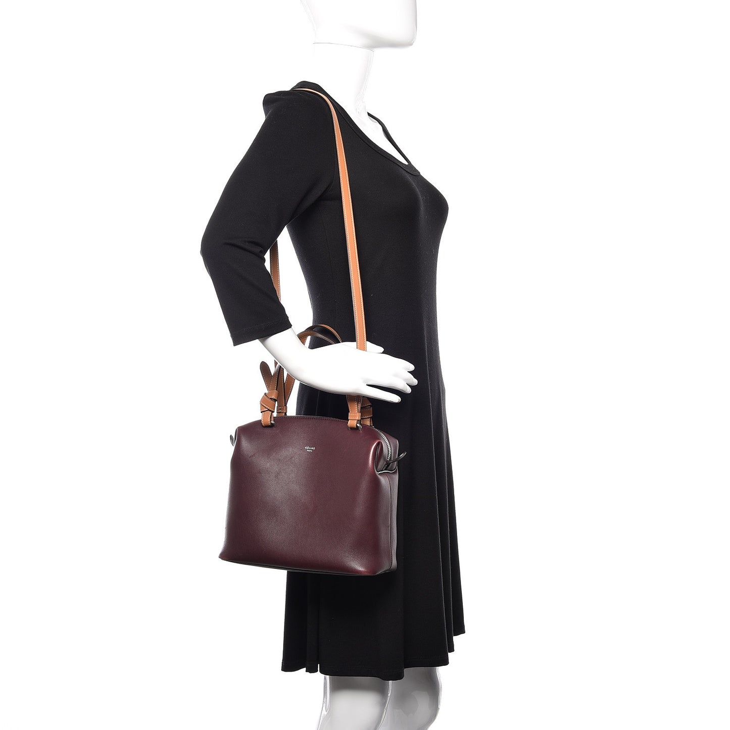 Lambskin Small Soft Cube Satchel Burgundy
