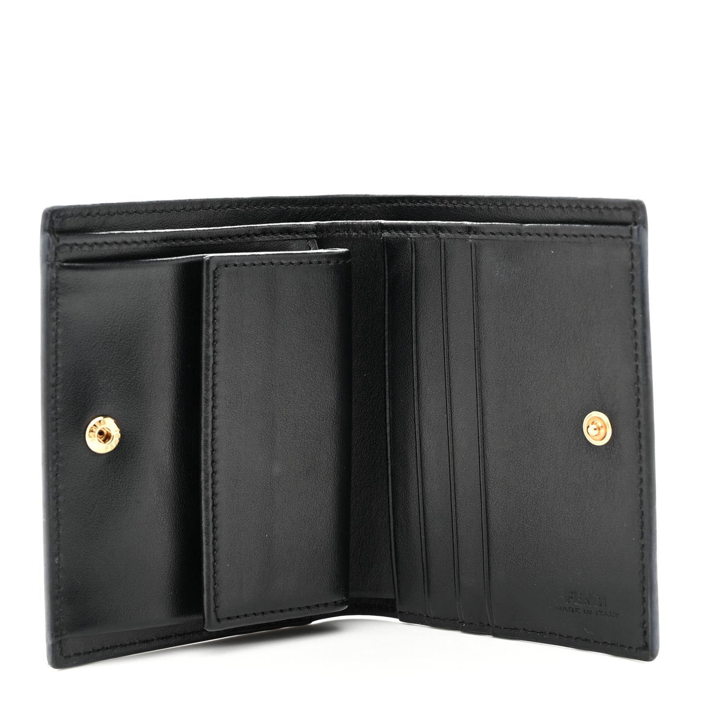 Vitello Cruise F is Fendi Compact Bi-Fold Wallet Black