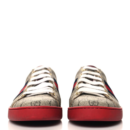 Gucci GG Supreme Monogram Ayers Web Womens Ace Sneakers 36.5 Red 3 of 9