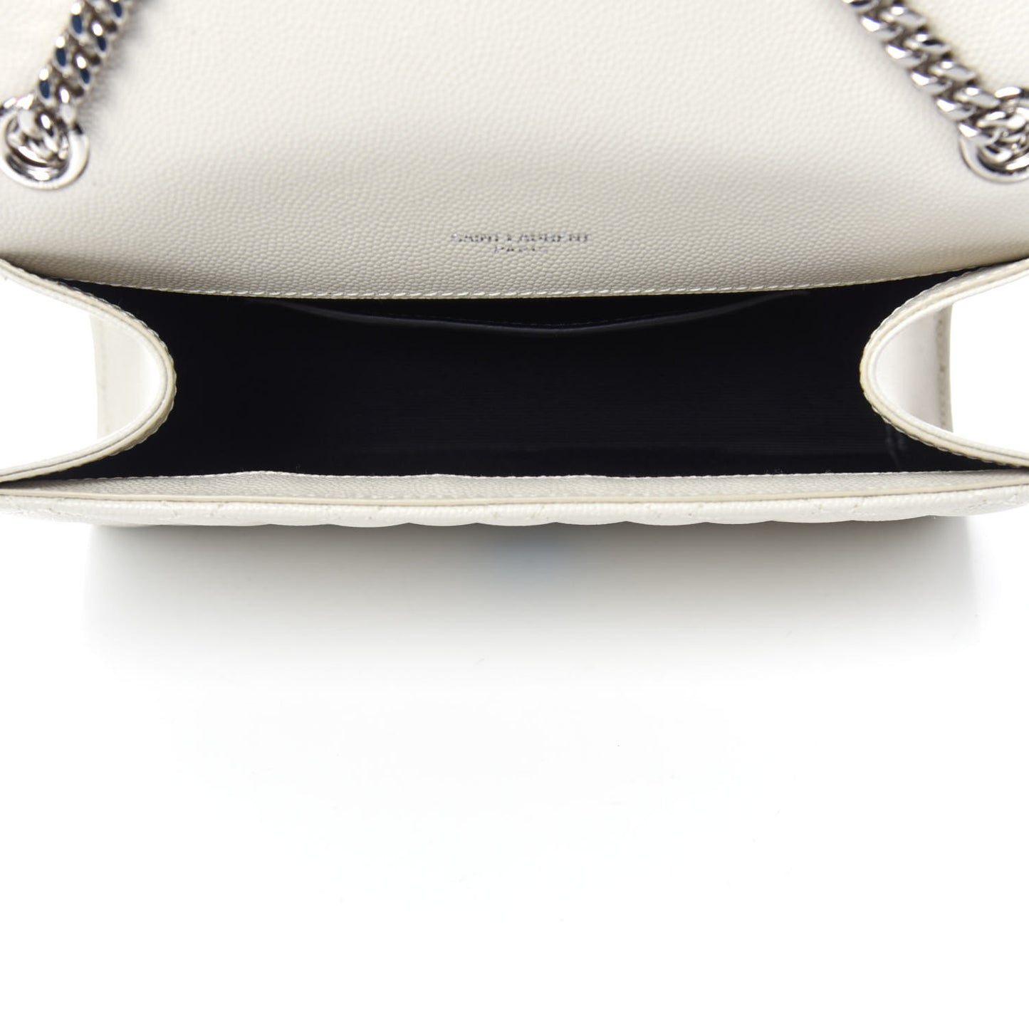 Grain De Poudre Textured Mixed Matelasse Triquilt Small Monogram Satchel Optical White