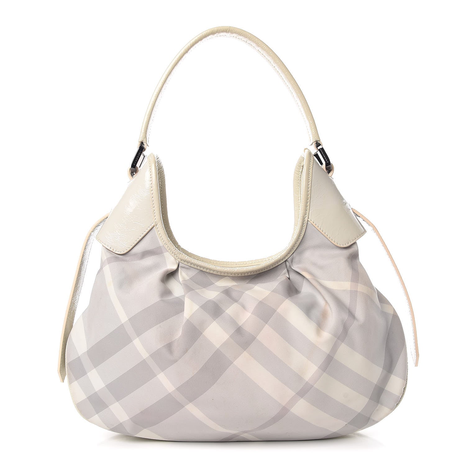 Burberry Beat Check Small Brooklyn Hobo Grey 1 of 15