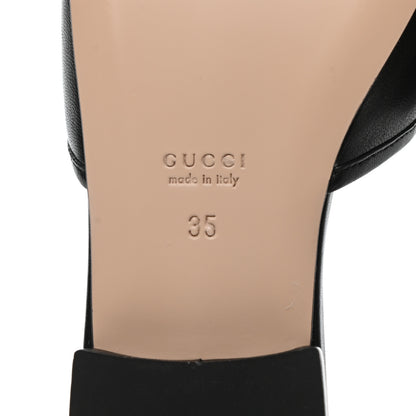 Gucci Nappa Horsebit Flat Slide Sandals 35 Black 6 of 9