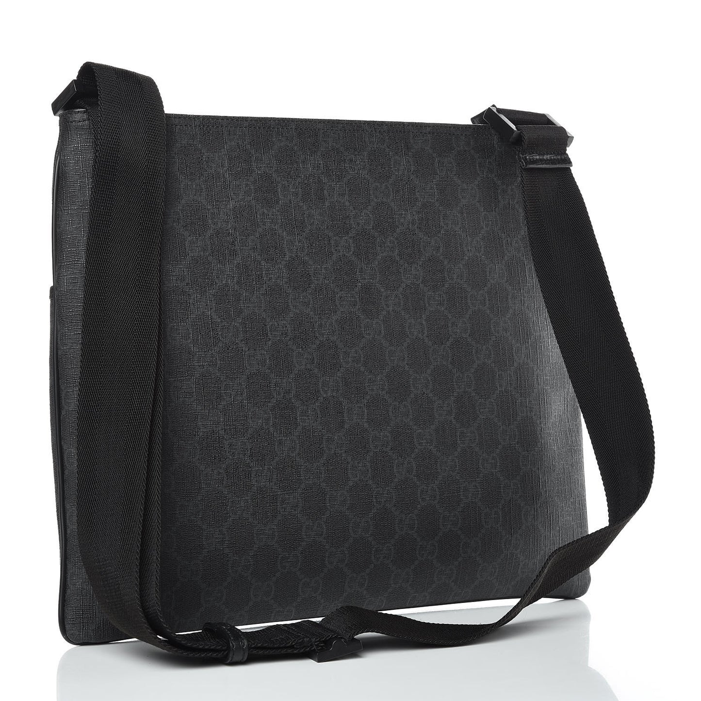 GG Plus Monogram Medium Flat Messenger Bag Black