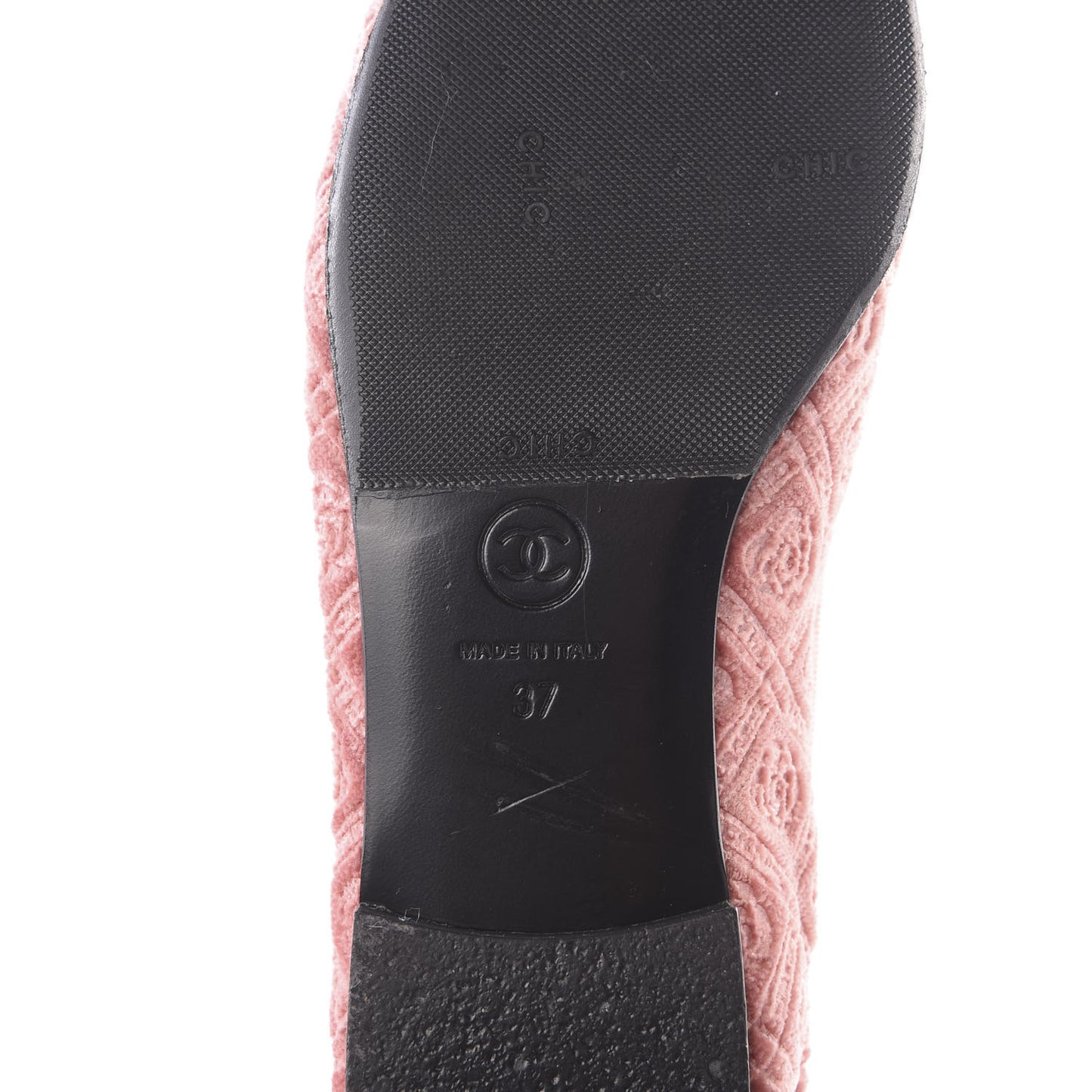 Velvet Grosgrain Cap Toe Ballerina Flats 37 Pink Black