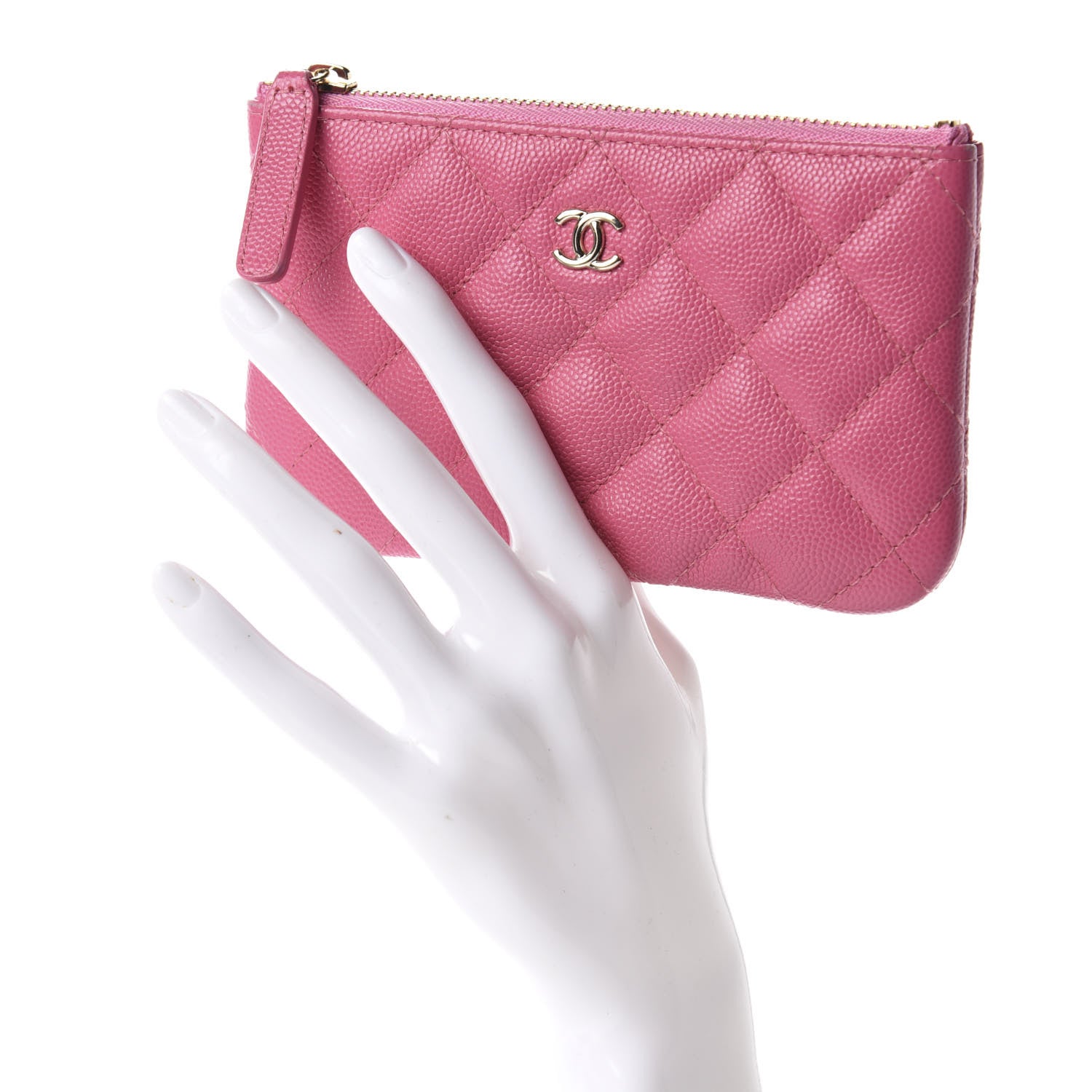 Chanel Caviar Quilted Small Cosmetic Case Pink 2 of 8