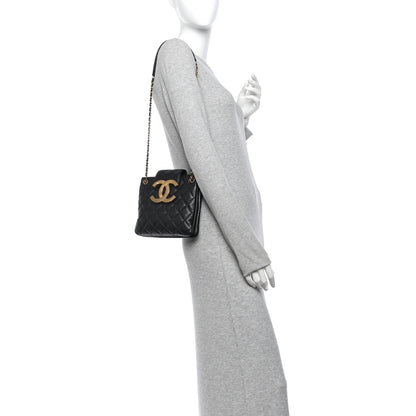 Chanel Lambskin Quilted Giant CC Shoulder Bag Black 2 of 12