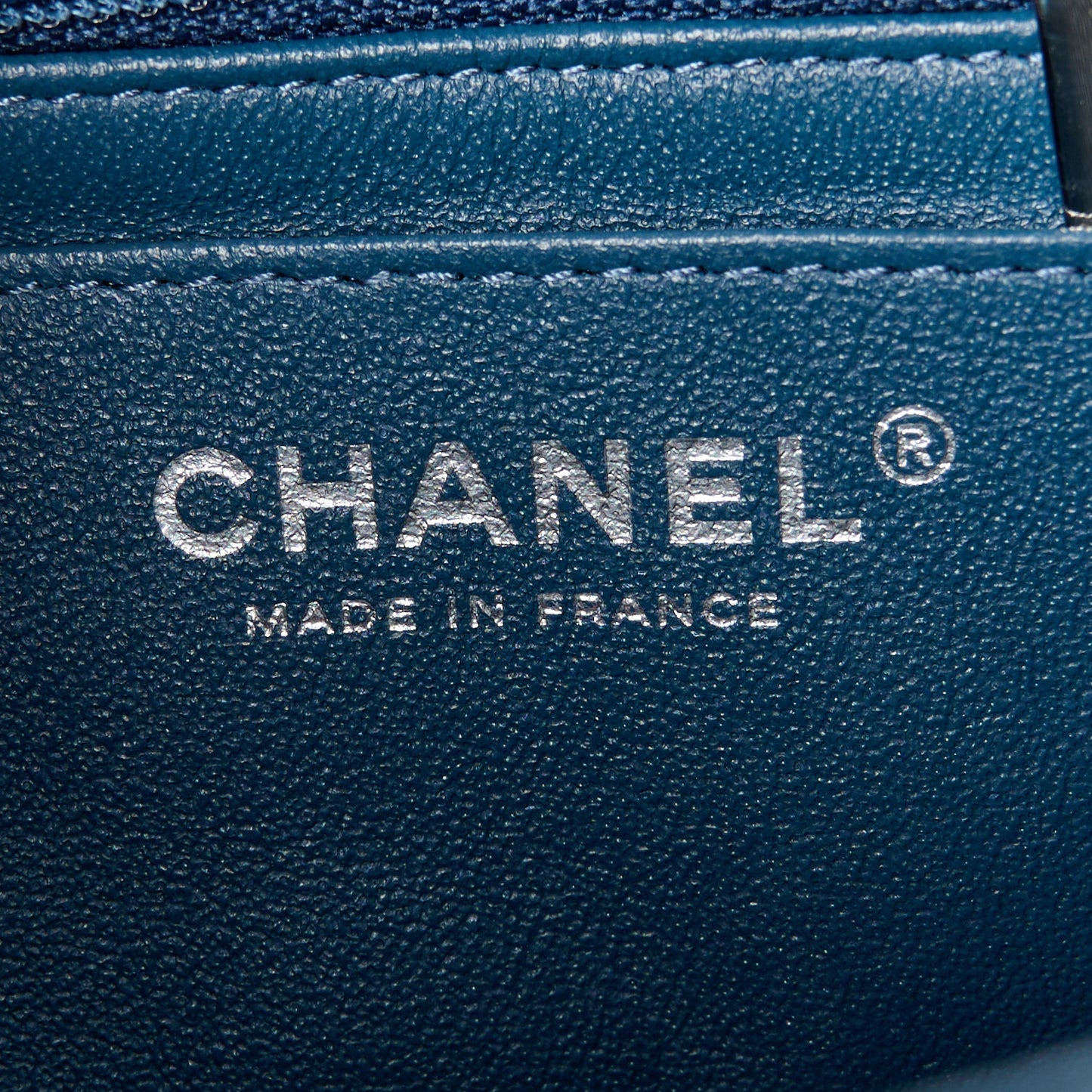 Lambskin Quilted Mini Square Flap Dark Blue