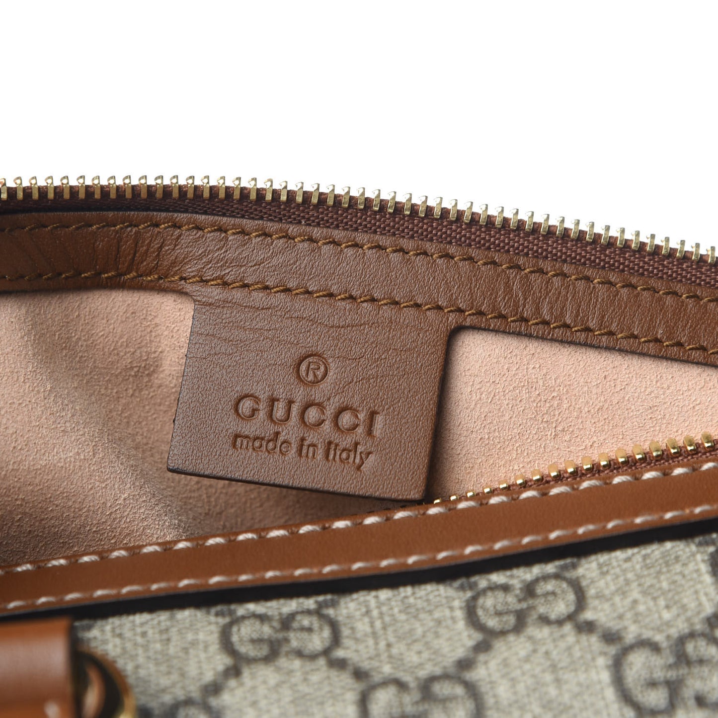 GG Supreme Monogram Floral Embroidered Small Boston Brown