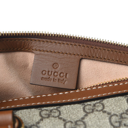 Gucci GG Supreme Monogram Floral Embroidered Small Boston Brown 8 of 9