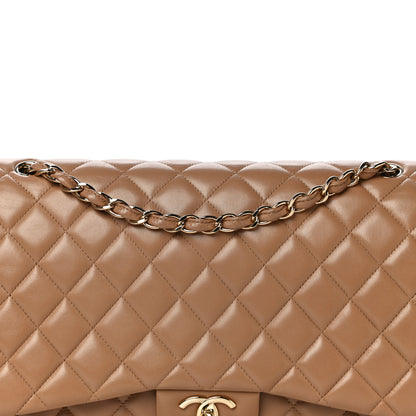 Chanel Lambskin Quilted Maxi Double Flap Beige 7 of 11