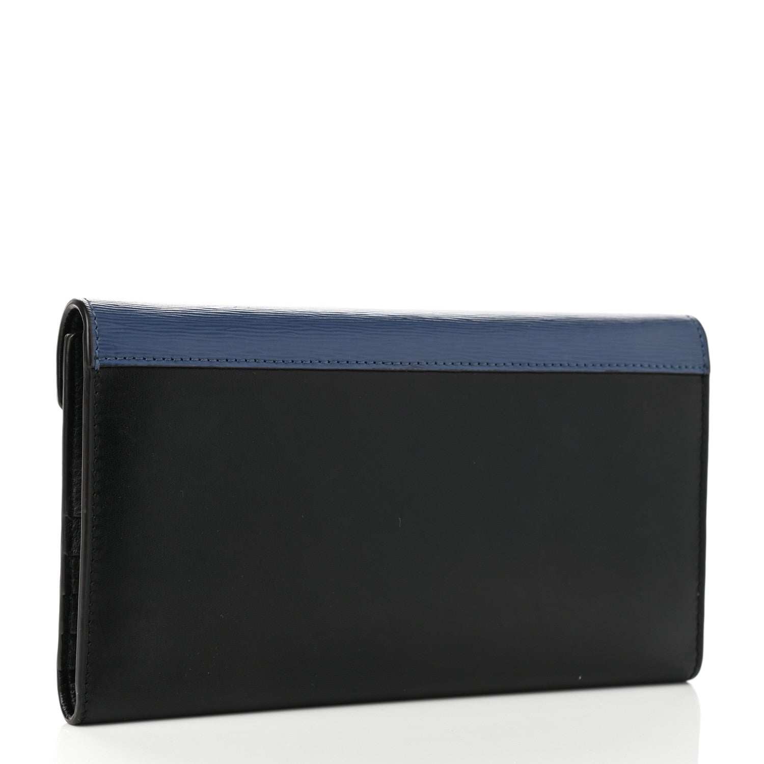 Celine Liege Calfskin Pocket Tri-Fold Multifunction Envelope Flap Wallet Navy Multicolor 2 of 5