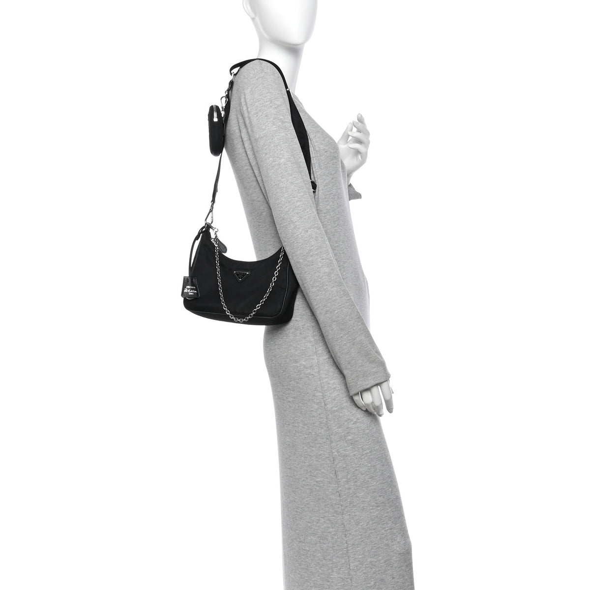 Prada Re-Nylon Saffiano Re-Edition 2005 Shoulder Bag Black 2 of 9