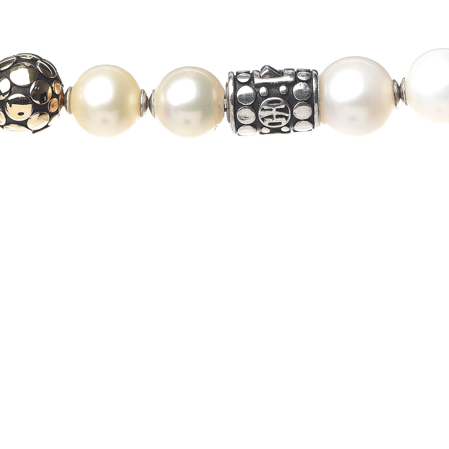 John Hardy Sterling Silver 18K Yellow Gold Freshwater Pearl Dot Necklace 4 of 4