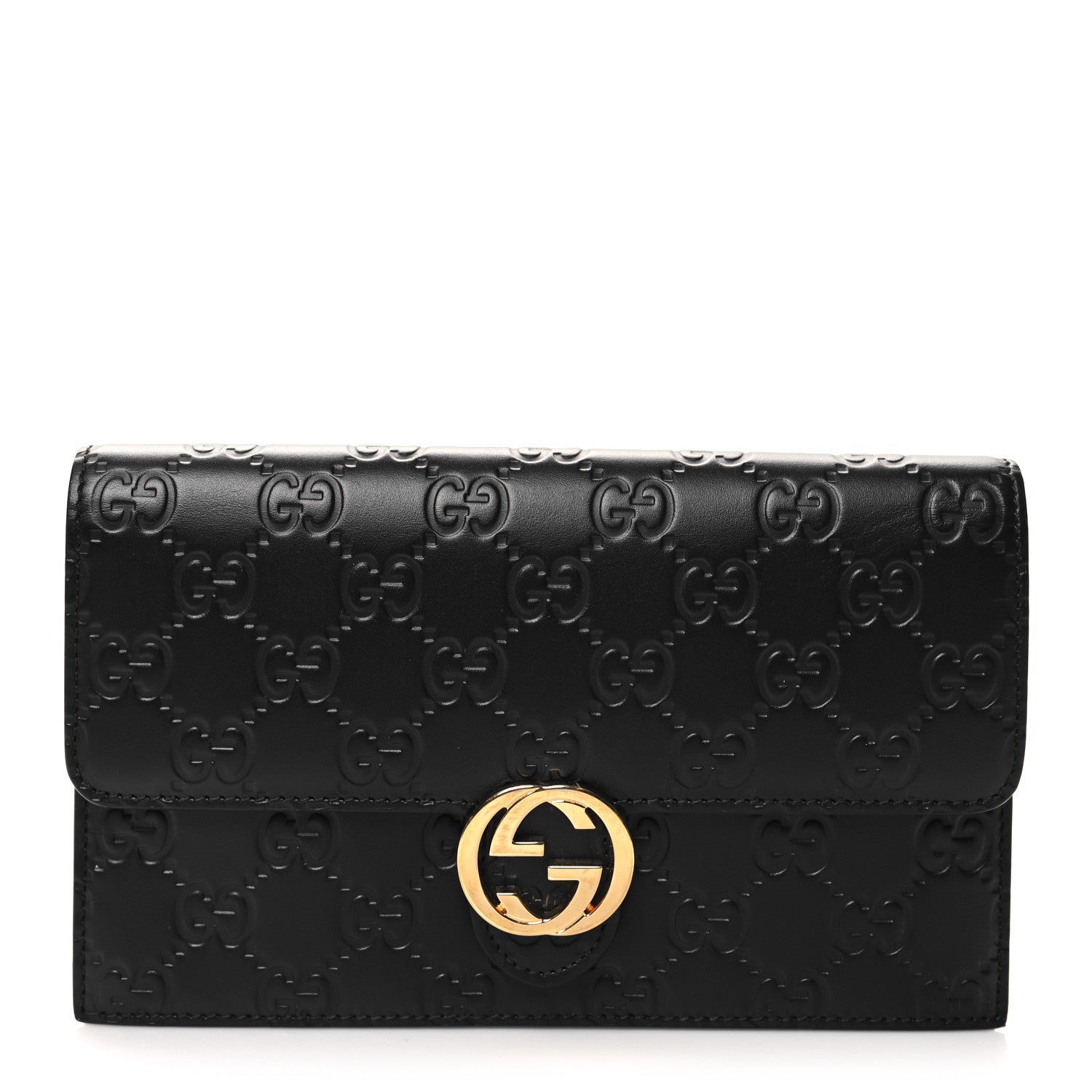 Gucci Guccissima Icon Chain Wallet Black 1 of 11