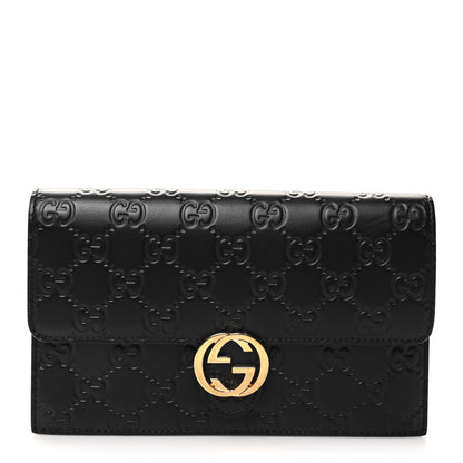 Gucci Guccissima Icon Chain Wallet Black 1 of 11