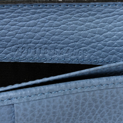 Gucci Monogram Dollar Calfskin Zip Around Wallet Beige Ebony Mineral Blue 7 of 8