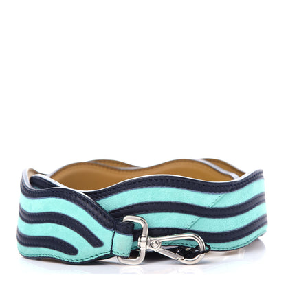 Fendi Suede Calfskin Waves Strap You Turquoise Navy Blue 1 of 3