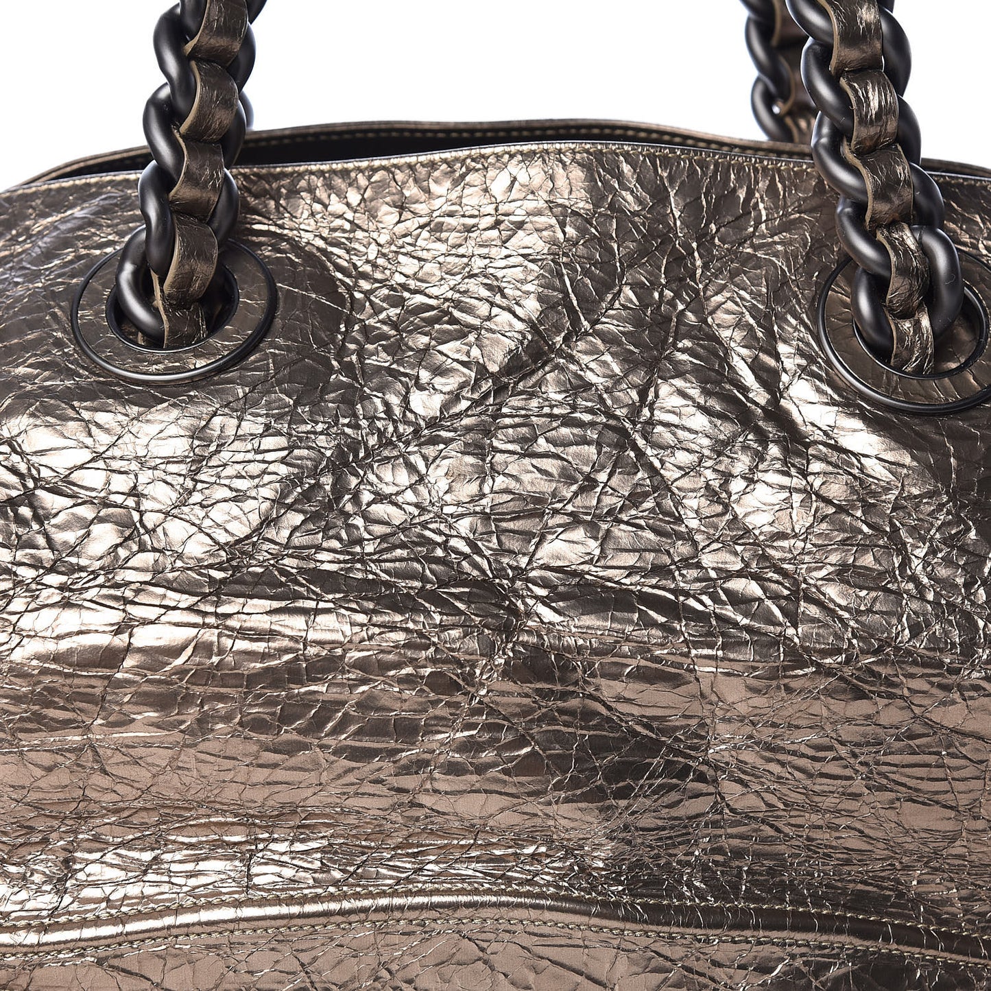 Metallic Crinkled Calfskin Tote