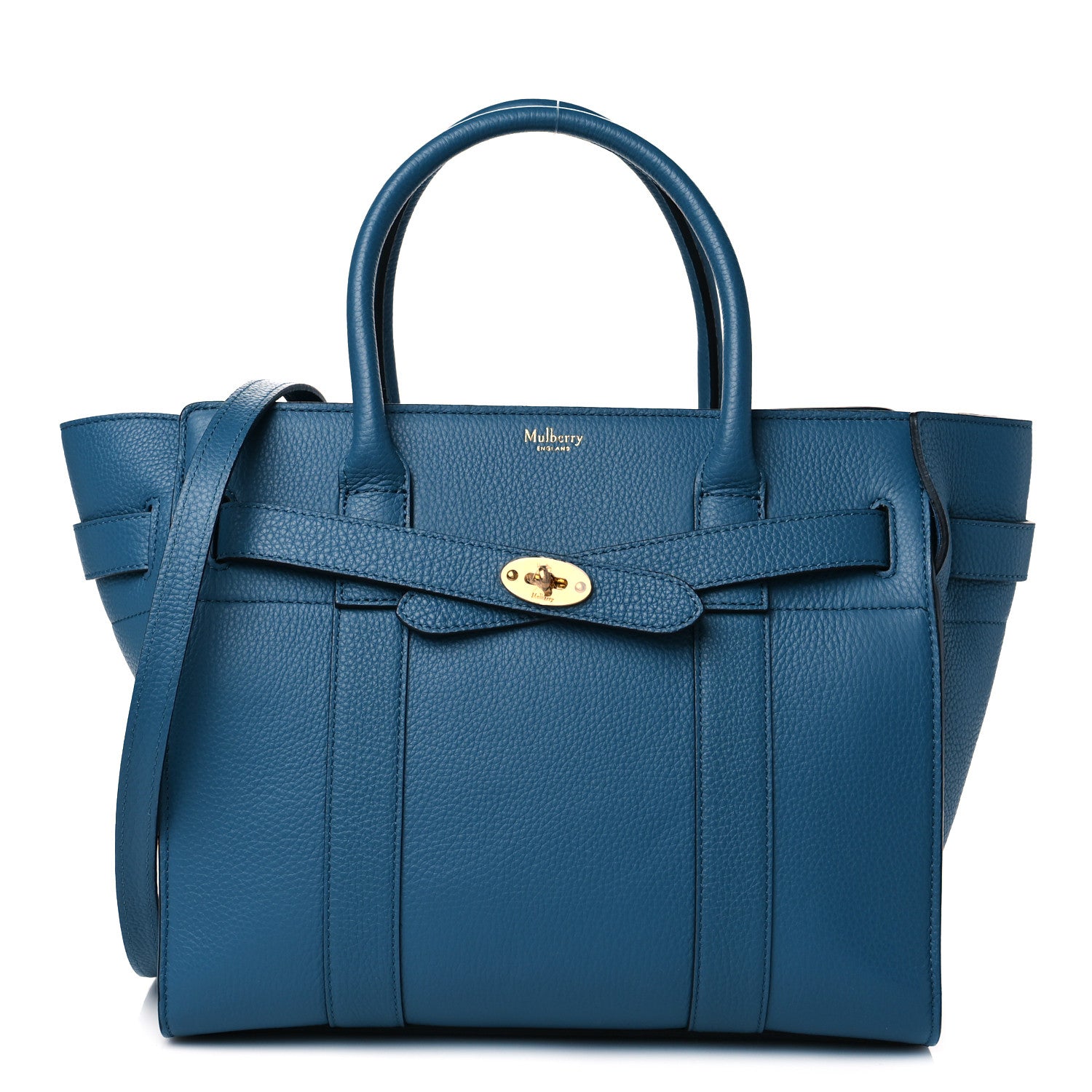 Mulberry Small Classic Grain Mini Zipped Bayswater Blue 1 of 9