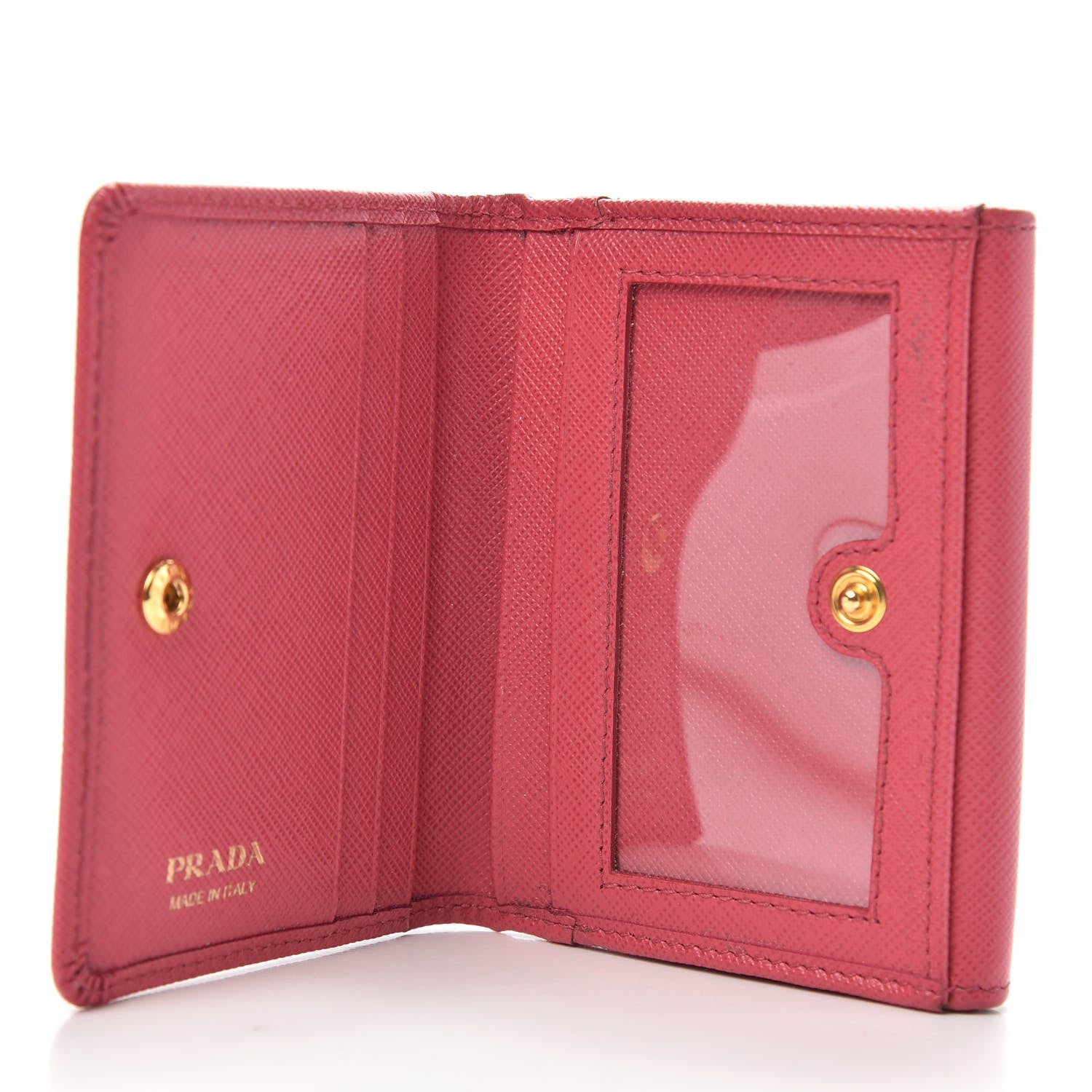 Prada Saffiano Metal Flap Wallet Peonia 5 of 9