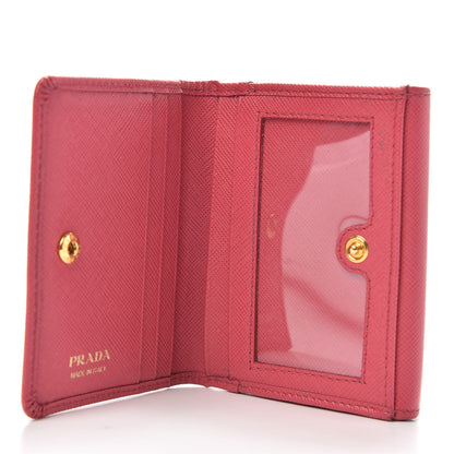 Prada Saffiano Metal Flap Wallet Peonia 5 of 9