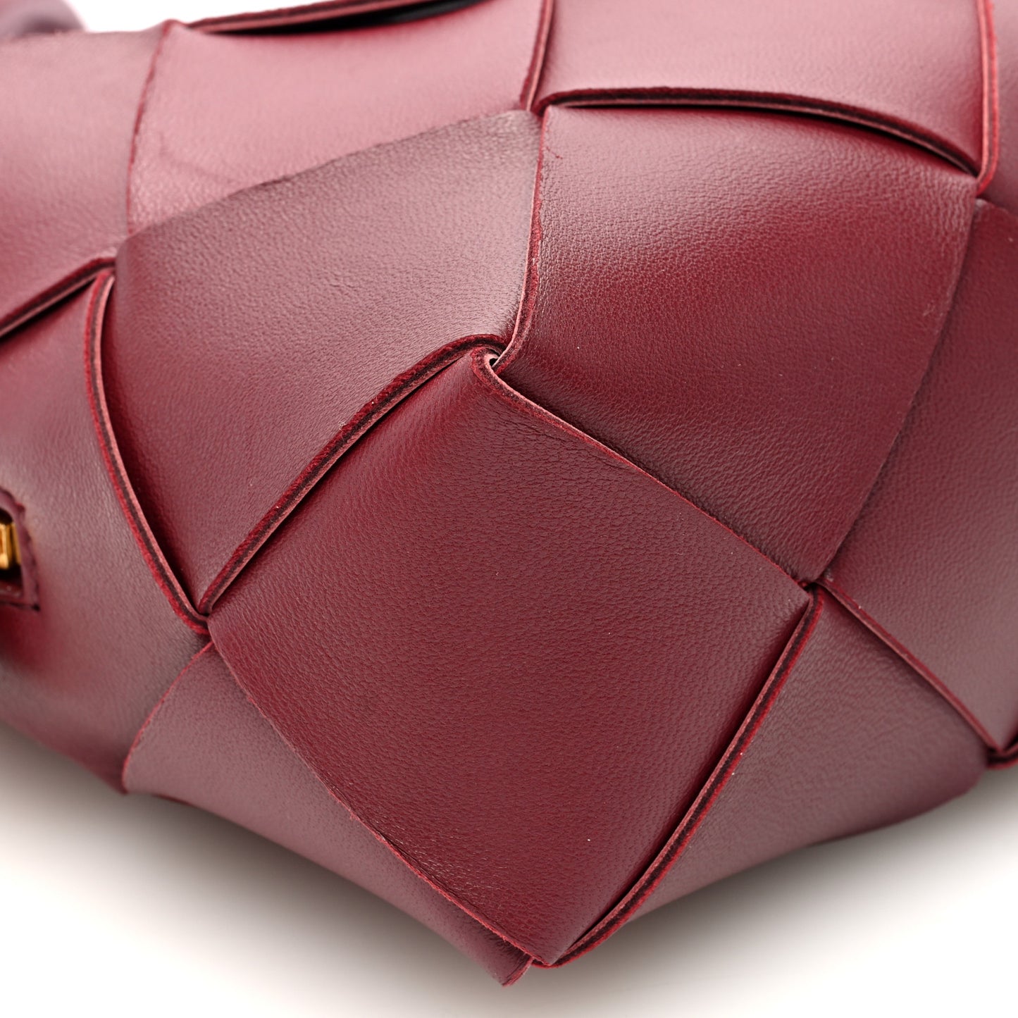 Lambskin Maxi Intrecciato Mini Cassette Camera Bag Bordeaux