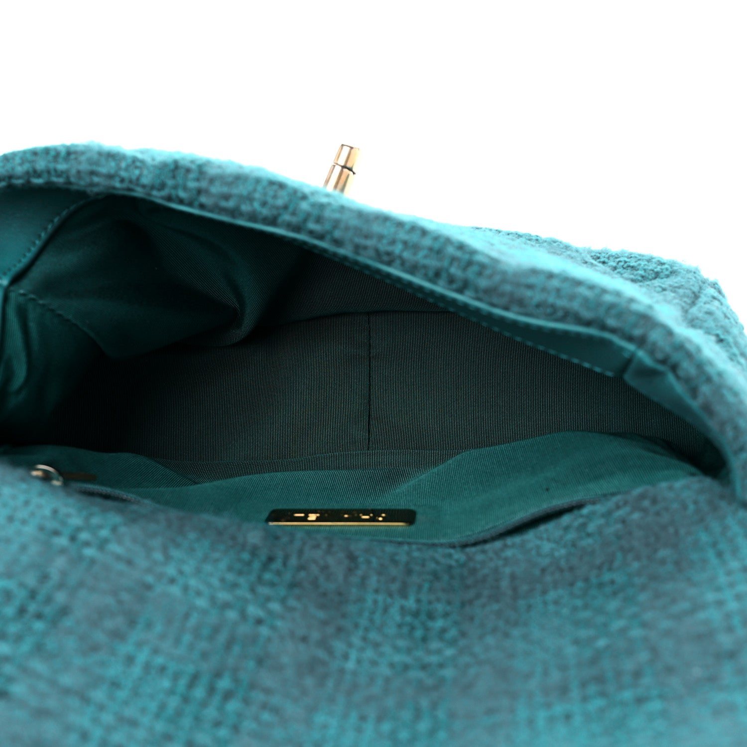 Chanel Tweed Quilted Medium Chanel 19 Flap Green 5 of 9